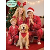 image:imageSWOMOG Family Christmas Pajamas Set Long Sleeve Sleepwear Sets Button Down Loungewear Set Party Holiday Pjs SetsWine Red Stripes