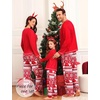 image:imageSWOMOG Family Christmas Pajamas Set Party Holiday Sleepwear Long Sleeve ButtonDown Loungewear SetRed Christmas Treepullover