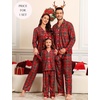 image:imageSWOMOG Family Christmas Pajamas Set Party Holiday Sleepwear Long Sleeve ButtonDown Loungewear SetRed Green Grid