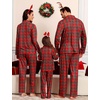 image:imageSWOMOG Family Christmas Pajamas Set Party Holiday Sleepwear Long Sleeve ButtonDown Loungewear SetRed Green Grid