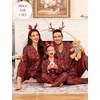 image:imageSWOMOG Family Christmas Pajamas Set Party Holiday Sleepwear Long Sleeve ButtonDown Loungewear SetRed Green Grid