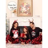 image:imageSWOMOG Family Christmas Pajamas Set Party Holiday Sleepwear Long Sleeve ButtonDown Loungewear SetRed Santa Clauspullover