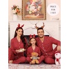 image:imageSWOMOG Family Christmas Pajamas Set Party Holiday Sleepwear Long Sleeve ButtonDown Loungewear SetWine Red Stripe