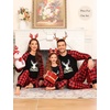 image:imageSWOMOG Family Christmas Pjs Matching Sets Christmas Pajamas for Family Xmas Jammies Set Christmas Holiday SleepwearGold Letter Deer