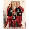 image:imageSWOMOG Family Christmas Pjs Matching Sets Christmas Pajamas for Family Xmas Jammies Set Christmas Holiday SleepwearGold Letter Deer