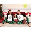 image:imageSWOMOG Family Christmas Pjs Matching Sets Christmas Pajamas for Family Xmas Jammies Set Christmas Holiday SleepwearGreen Letter