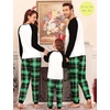 image:imageSWOMOG Family Christmas Pjs Matching Sets Christmas Pajamas for Family Xmas Jammies Set Christmas Holiday SleepwearGreen Letter