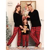image:imageSWOMOG Family Christmas Pjs Matching Sets Christmas Pajamas for Family Xmas Jammies Set Christmas Holiday SleepwearRed Black Plaid
