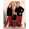 image:imageSWOMOG Family Christmas Pjs Matching Sets Christmas Pajamas for Family Xmas Jammies Set Christmas Holiday SleepwearRed Black Plaid