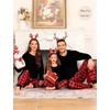 image:imageSWOMOG Family Christmas Pjs Matching Sets Christmas Pajamas for Family Xmas Jammies Set Christmas Holiday SleepwearRed Black Plaid