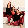 image:imageSWOMOG Family Christmas Pjs Matching Sets Christmas Pajamas for Family Xmas Jammies Set Christmas Holiday SleepwearRed Black Plaid