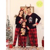 image:imageSWOMOG Family Christmas Pjs Matching Sets Christmas Pajamas for Family Xmas Jammies Set Christmas Holiday SleepwearRed Black Print