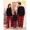 image:imageSWOMOG Family Christmas Pjs Matching Sets Christmas Pajamas for Family Xmas Jammies Set Christmas Holiday SleepwearRed Black Print