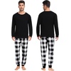 image:imageSWOMOG Family Christmas Pjs Matching Sets Christmas Pajamas for Family Xmas Jammies Set Christmas Holiday SleepwearWhite Black Plaid