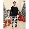 image:imageSWOMOG Family Christmas Pjs Matching Sets Christmas Pajamas for Family Xmas Jammies Set Christmas Holiday SleepwearWhite Black Plaid