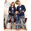 image:imageSWOMOG Family Christmas Pjs Matching Sets Christmas Pajamas for Family Xmas Jammies Set Christmas Holiday SleepwearZ  Navy Blue Snowmenpullover