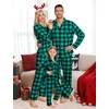 image:imageSWOMOG Family Matching Christmas Pajama Sets UltraSoft PJs Sets Long Sleeve Pull Over SleepwearGreen Plaid