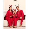image:imageSWOMOG Family Matching Christmas Pajama Sets UltraSoft PJs Sets Long Sleeve Pull Over SleepwearLight Red