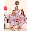 image:imageSWOMOG Family Matching Christmas Pajama Sets UltraSoft PJs Sets Long Sleeve Pull Over SleepwearPull Over Flower Deer