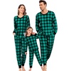 image:imageSWOMOG Family Matching Christmas Pajama Sets UltraSoft PJs Sets Long Sleeve Pull Over SleepwearPull Over Green Plaid