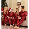 image:imageSWOMOG Family Matching Christmas Pajama Sets UltraSoft PJs Sets Long Sleeve Pull Over SleepwearPull Over Red Plaid