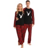 image:imageSWOMOG Family Matching Christmas Pajamas Sets MenWomen Plaid Pants Loungewear and Printed Long Sleeve PjsAchristmas Classical Deers