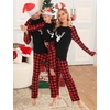 image:imageSWOMOG Family Matching Christmas Pajamas Sets MenWomen Plaid Pants Loungewear and Printed Long Sleeve PjsAchristmas Classical Deers