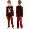 image:imageSWOMOG Family Matching Christmas Pajamas Sets MenWomen Plaid Pants Loungewear and Printed Long Sleeve PjsAgold Letter Deer