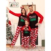 image:imageSWOMOG Family Matching Christmas Pajamas Sets MenWomen Plaid Pants Loungewear and Printed Long Sleeve PjsAsanta Squad