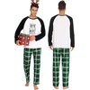 image:imageSWOMOG Family Matching Christmas Pajamas Sets MenWomen Plaid Pants Loungewear and Printed Long Sleeve PjsZgreen Letter