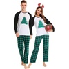 image:imageSWOMOG Family Matching Christmas Pajamas Sets MenWomen Plaid Pants Loungewear and Printed Long Sleeve PjsZletter Tree