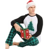 image:imageSWOMOG Family Matching Christmas Pajamas Sets MenWomen Plaid Pants Loungewear and Printed Long Sleeve PjsZletter Tree
