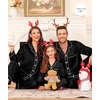 image:imageSWOMOG Family Matching Pajama Set Silky Satin Pajamas Long Sleeve Sleepwear Button Down Loungewear 2 Pcs Pj SetBlack 120Age for 67Y