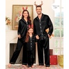 image:imageSWOMOG Family Matching Pajama Set Silky Satin Pajamas Long Sleeve Sleepwear Button Down Loungewear 2 Pcs Pj SetBlack 120Age for 67Y