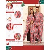 image:imageSWOMOG Family Matching Pajamas Set Button Down Sleepwear Long Sleeve Nightwear Christmas PJS Holiday PajamasChristmas Red Stripes
