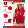 image:imageSWOMOG Family Matching Pajamas Set Button Down Sleepwear Long Sleeve Nightwear Christmas PJS Holiday PajamasRed