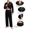 image:imageSWOMOG Family Matching Pajamas Set Christmas Pajamas Long Sleeve Button Down Pj Set 2Pcs Festival Party SleepwearBlack