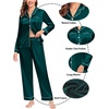 image:imageSWOMOG Family Matching Pajamas Set Christmas Pajamas Long Sleeve Button Down Pj Set 2Pcs Festival Party SleepwearDeep Green