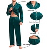 image:imageSWOMOG Family Matching Pajamas Set Christmas Pajamas Long Sleeve Button Down Pj Set 2Pcs Festival Party SleepwearDeep Green