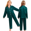 image:imageSWOMOG Family Matching Pajamas Set Christmas Pajamas Long Sleeve Button Down Pj Set 2Pcs Festival Party SleepwearDeep Green