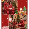 image:imageSWOMOG Family Matching Pajamas Set Christmas Pajamas Long Sleeve Button Down Pj Set 2Pcs Festival Party SleepwearRed