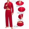 image:imageSWOMOG Family Matching Pajamas Set Christmas Pajamas Long Sleeve Button Down Pj Set 2Pcs Festival Party SleepwearRed