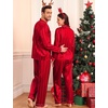 image:imageSWOMOG Family Matching Pajamas Set Christmas Pajamas Long Sleeve Button Down Pj Set 2Pcs Festival Party SleepwearRed Stripes