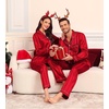 image:imageSWOMOG Family Matching Pajamas Set Christmas Pajamas Long Sleeve Button Down Pj Set 2Pcs Festival Party SleepwearRed Stripes