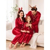 image:imageSWOMOG Family Matching Pajamas Set Satin Long Sleeve Button Down 2 PCS Pjs Pajama Top amp Pants Holiday Sleepwear SetRed