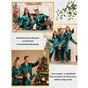 image:imageSWOMOG Family Matching Pajamas Set Silk Satin Button Down Sleepwear Long Sleeve Nightwear 2 Pcs Pj Set SXXLGreen