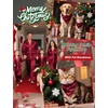 image:imageSWOMOG Family Matching Pajamas Set Silk Satin Button Down Sleepwear Long Sleeve Nightwear 2 Pcs Pj Set SXXLWine Red