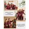 image:imageSWOMOG Family Matching Pajamas Set Silk Satin Button Down Sleepwear Long Sleeve Nightwear 2 Pcs Pj Set SXXLWine Red