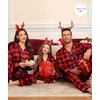 image:imageSWOMOG Family Satin Matching Pajama Set Long Sleeve Sleepwear 2 Pcs Pj SetBlack and Red Plaid