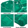 image:imageSWOMOG Family Satin Matching Pajama Set Long Sleeve Sleepwear 2 Pcs Pj SetEmerald Green